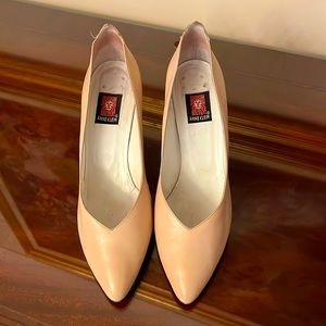 Cream and Snake Skinned 3” heels by Anne Klein